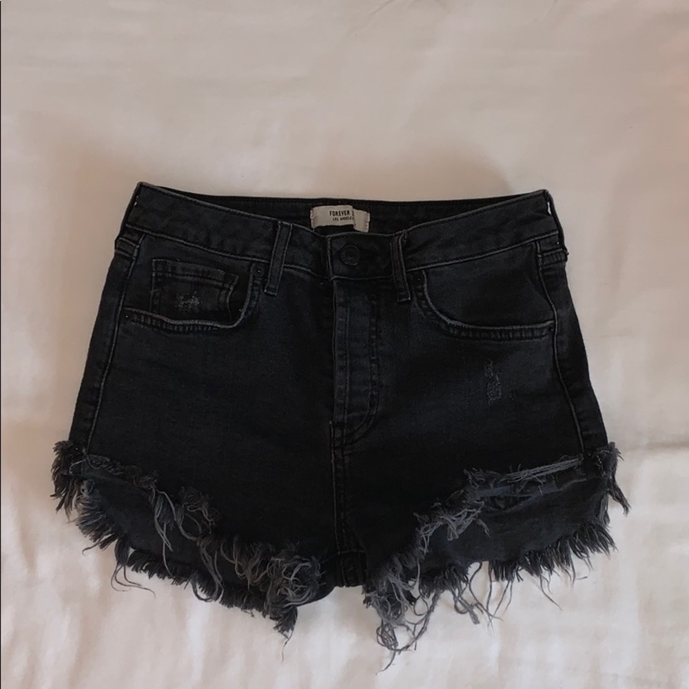 Black jean shorts